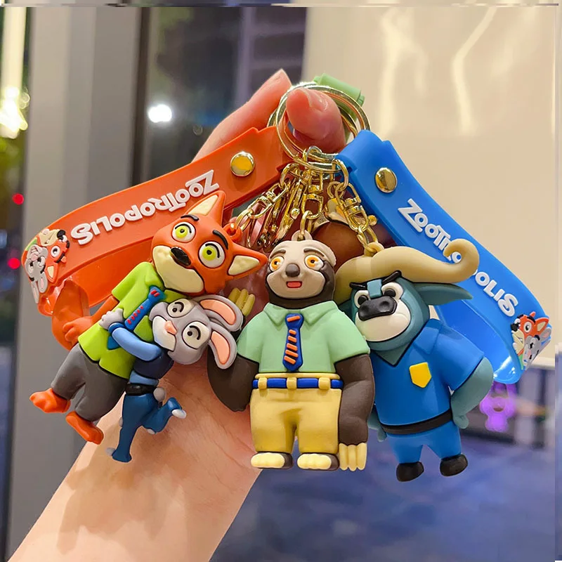 سلسلة مفاتيح Zootopia 1-6PSC: سلسلة مفاتيح مصغرة تتميز على تمثال جودي هوبس على الطراز الكرتوني، مناسبة للسيارات والحقائب والمفاتيح #2