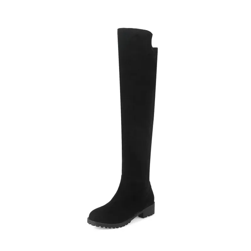 Square Med Heel Women Over The Knee BootsWomen Autumn/Winter Shoes Sexy Ladies Party Boots Long Snow Boots Plus Size 33-46MAZIAO