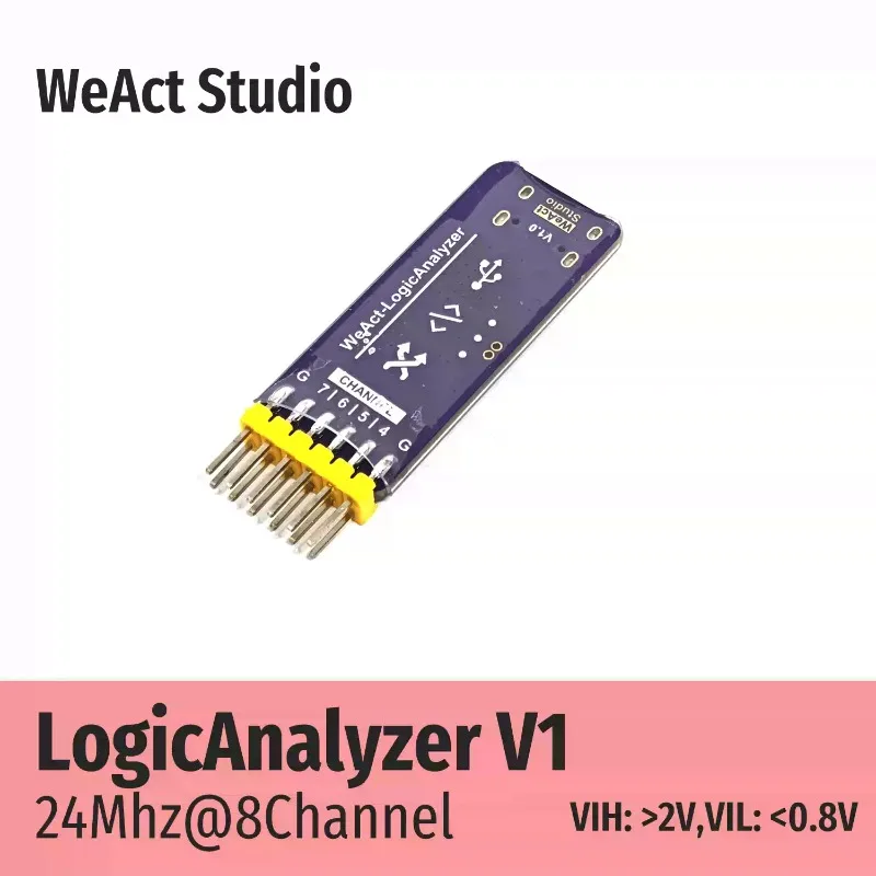 Everbright Store WeAct-LogicAnalyzer USB Logic Analyzer 24MHz 8ch Channel FPGA Debugging Open Source