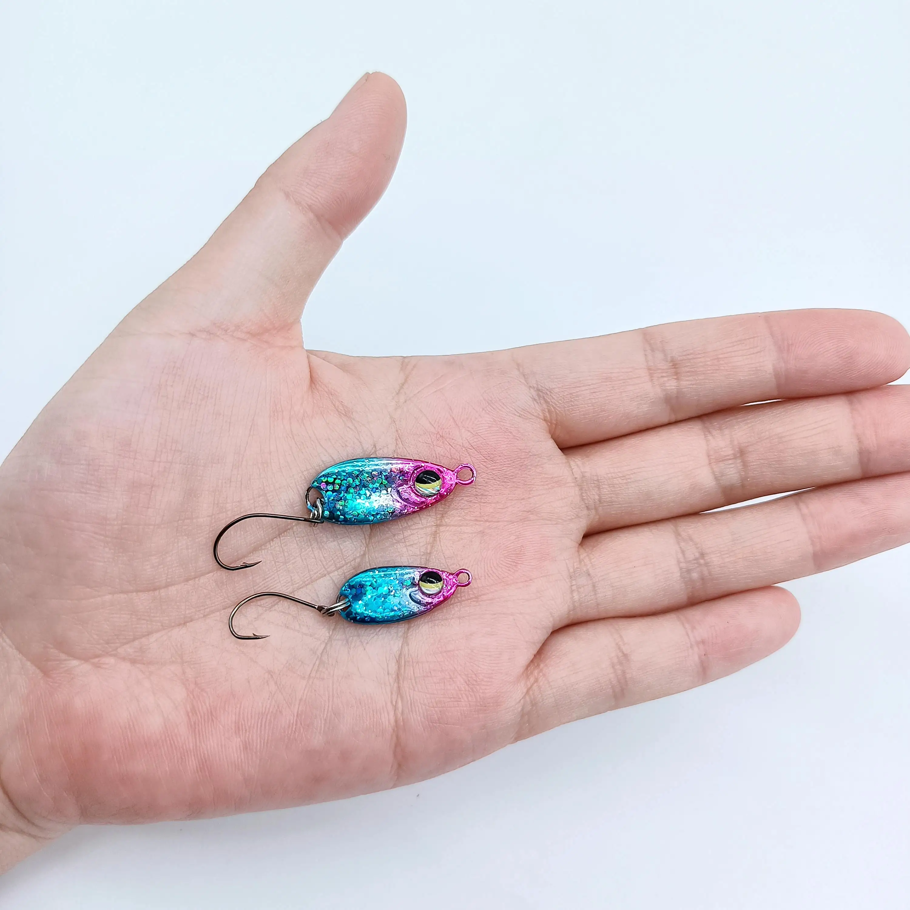 Duoduoyu 1 Stück Micro Jig Mini Löffel Angel köder 3g/5g Micro Metal Köder Hart Pailletten Köder Spinner Löffel mit Single Hook Stream – Detail 2