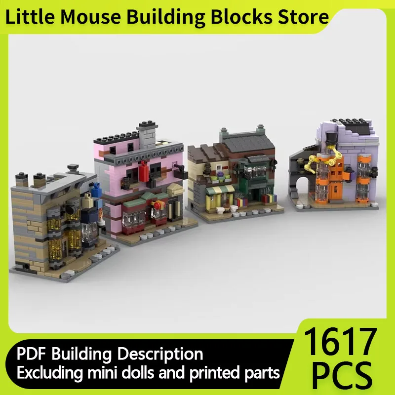 

Magical Movie Model MOC Building Bricks Street View Road Shops Modular Technology Gifts Holiday Assemble Children Toys Suit