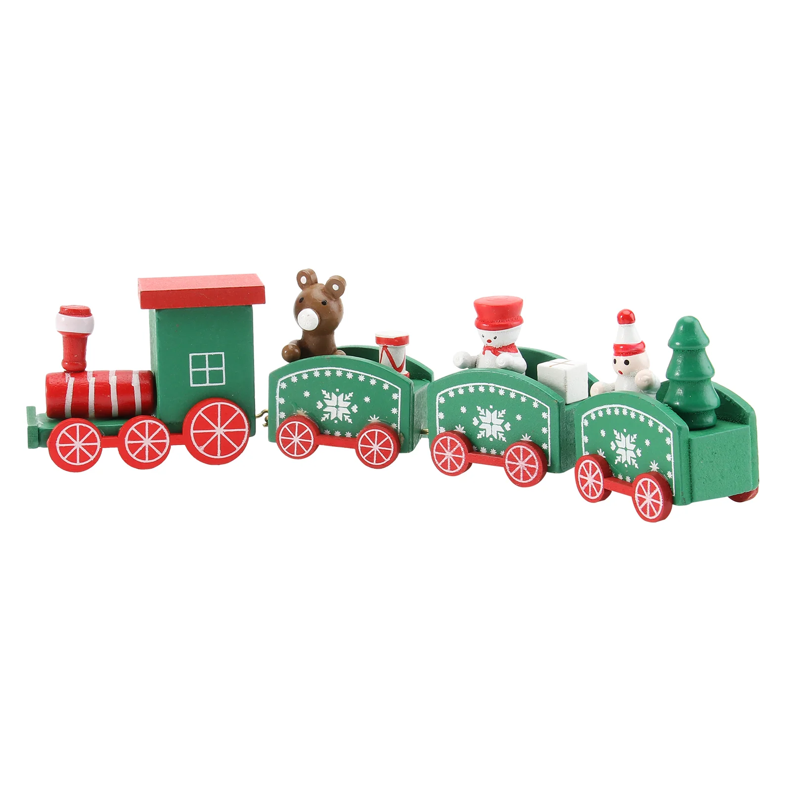 Train Christmas Cake Ornament Toy Set Party Supplies Decor Green Decoration Child