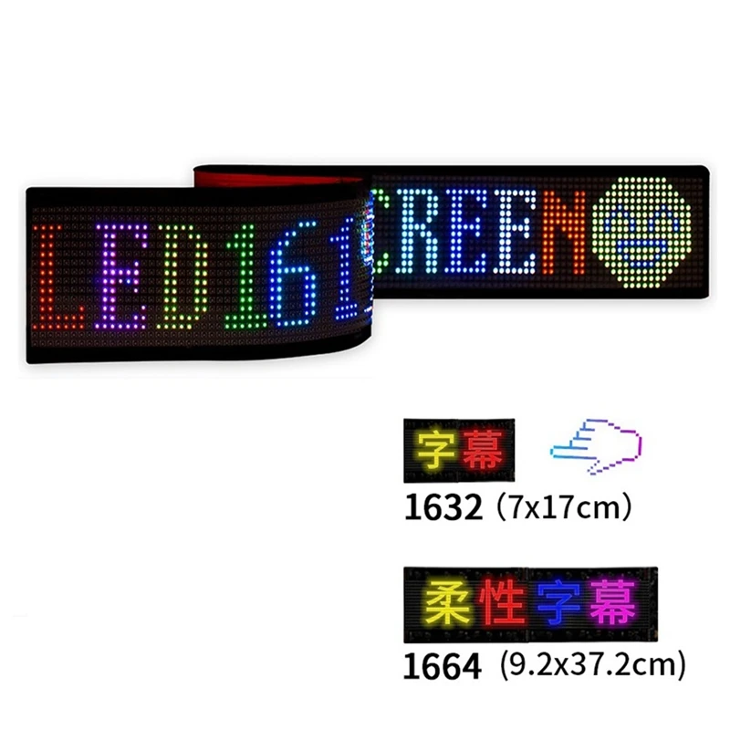 LED Pixel Panel,USB 5V Flexible LED Module RGB Scrolling Text Animation Display,Bluetooth APP,16X32 Leds 7X17cm Easy To Use