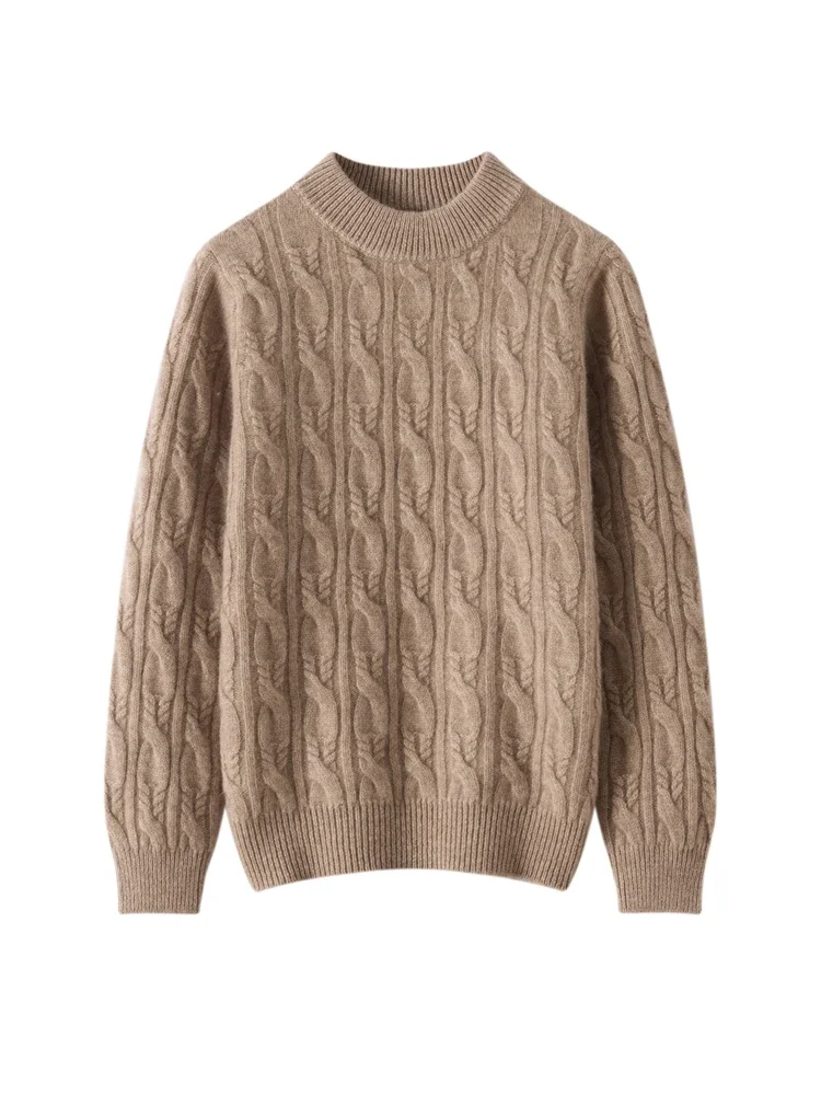 Children's Clothes Pullover Knit 100% Cashmere Sweater Autumn Winter Kids Warm Thick Boy Girls Sweater Half High Collar Jacquard