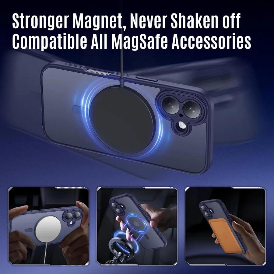 Designed for iPhone 17 Case Compatible with MagSafe [Cameratection] [15FT Military Droptection] Shockproof Translucent Matte An