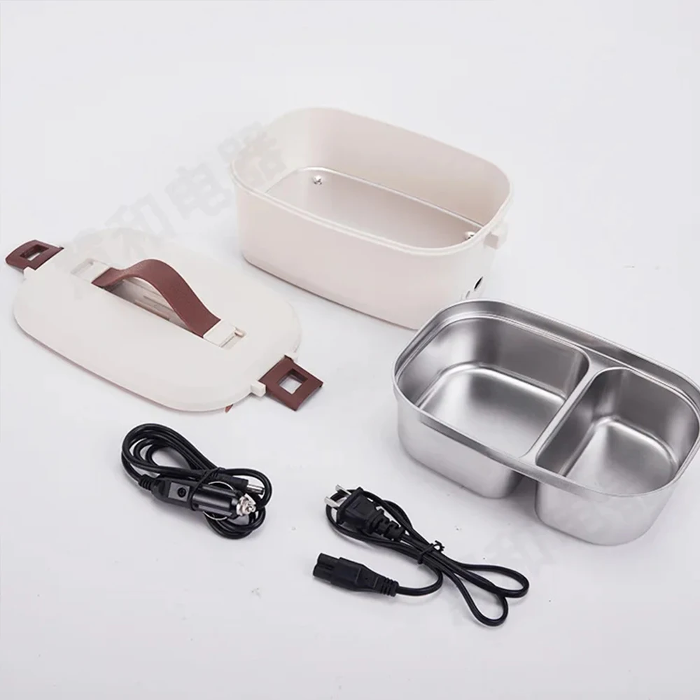 Electric heated lunch box 1.5L Large capacity 304 stainless steel portable car home 2-in-1