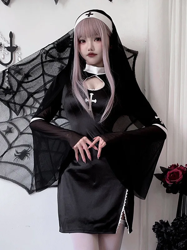 

Halloween Adult Cosplay Nun Costume Women's Traditional Chinese Stage Costume No Brand Registered Trademark