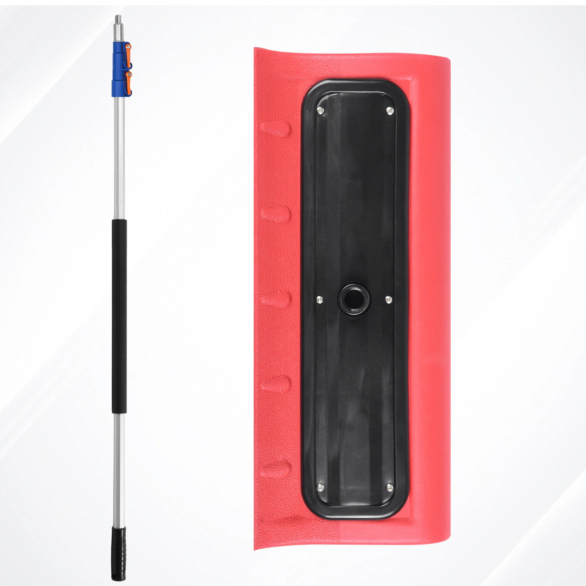Телескопическое съемное средство для удаления снега на крыше автомобиля с неабразивной головкой из пенопласта, скребком для льда и метлой с длинной ручкой, алюминиевым столбом