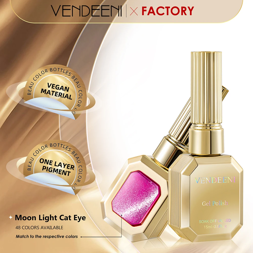 Vendeeni 48 Farben/Set Mondlicht Kristall Katzenaugen-Gel-Nagellack UV Magnetisch Traumhafte Glasperlen Katzenaugen-Gel-Lack mit Display – Detail 3