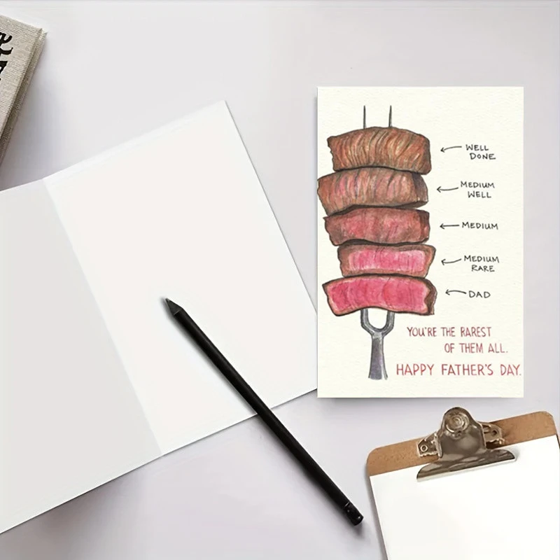 1PC Unique Father'S Day Birthday Card With Grilled Steak Design Perfect  Gift Cards For Dad Greeting Card With Envelope - AliExpress 15