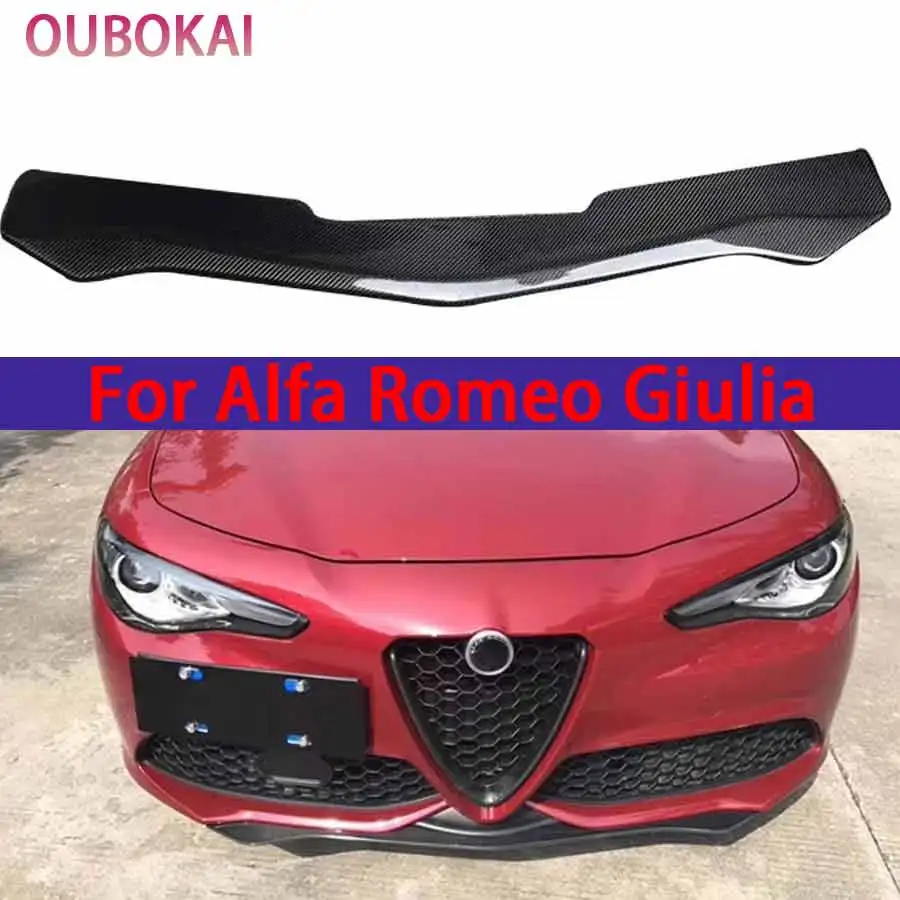 For Alfa Romeo Giulia Carbon Fiber Front lip Car Front Bumper Diverter Spoiler Diffuser chin Upgrade body kit