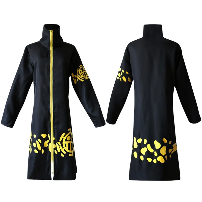 Disfraz de Cosplay de One Piece - Capa Negra de Pirata para Adulto, Chaqueta Cortavientos para Fiesta de Halloween y Actuaciones