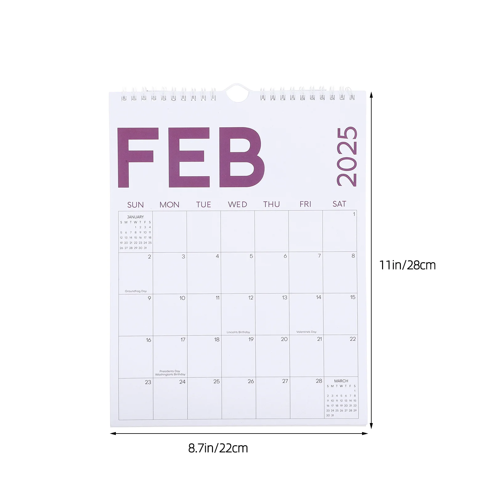 Calendario de pared colgante 2025, 12 meses de enero de diciembre, planificador mensual, organizador de año escolar para el hogar, oficina, calendario de año académico