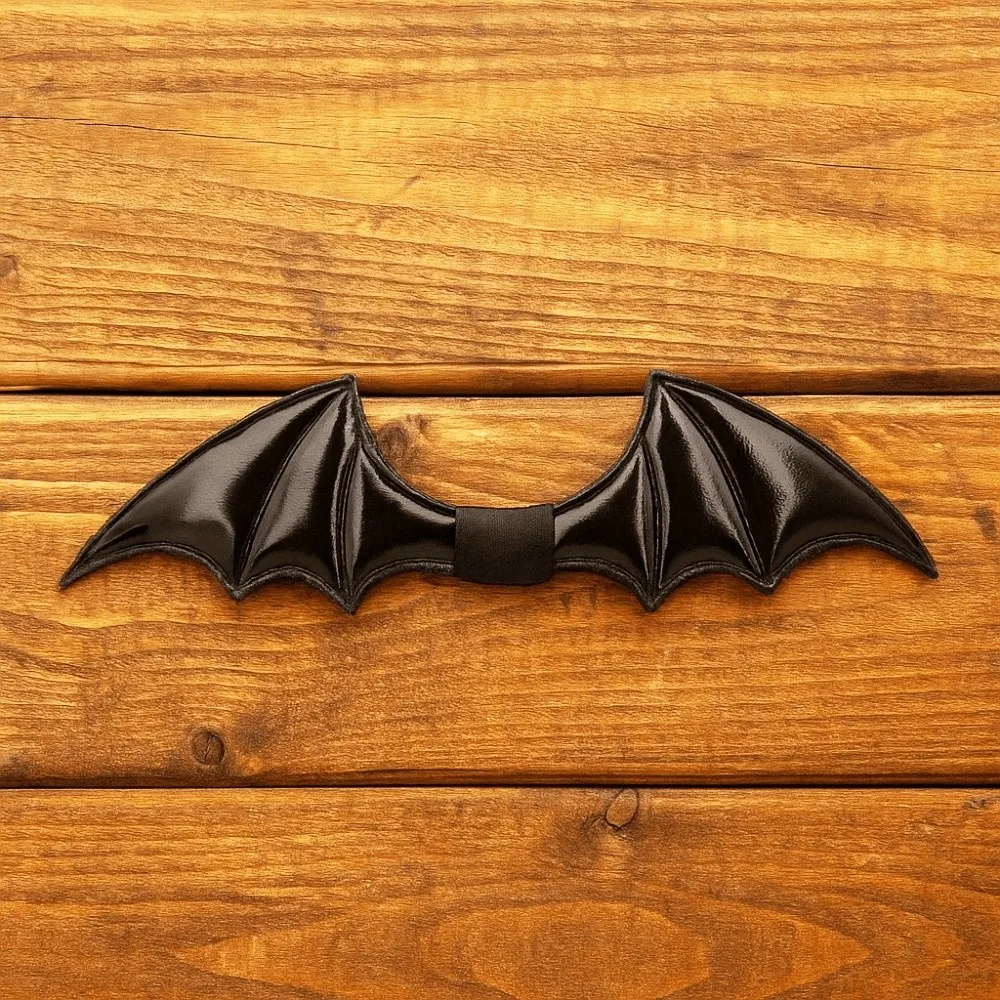 クラシック Pu レザーハロウィンネクタイ調節可能な黒コウモリ蝶ネクタイクリエイティブソフト男性ネクタイボーイズ