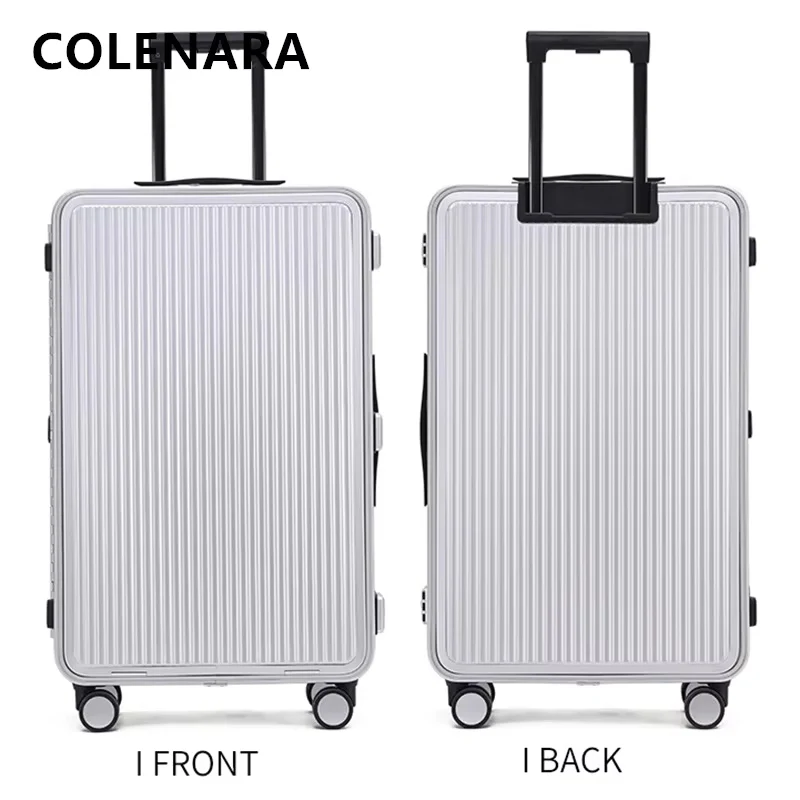 COLENARA حقيبة كاملة سبائك الألومنيوم والمغنيسيوم الصعود صندوق سعة كبيرة حقيبة تروللي بعجلات 20 "24" 26 "28 بوصة رجال الأعمال الأمتعة #6