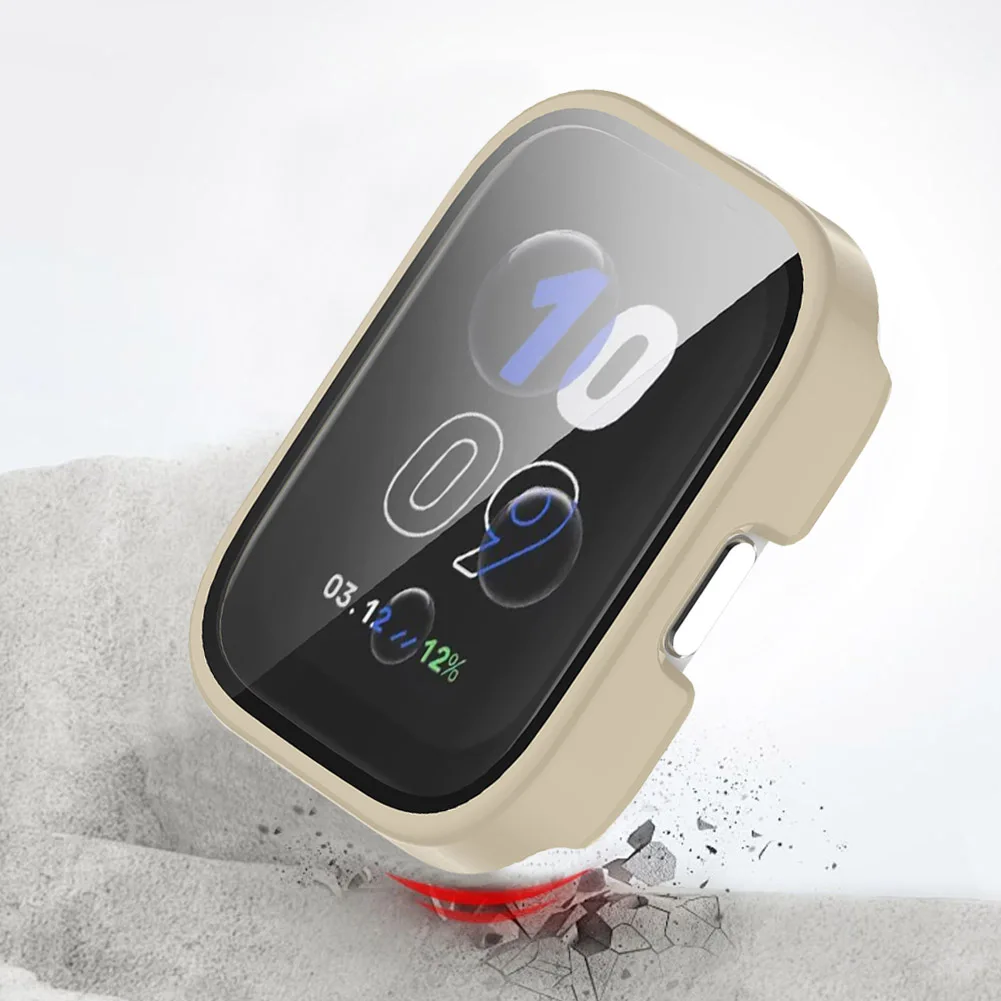 Protetor de tela de vidro anti-risco, estojo rígido para PC, filme de vidro temperado para Amazfit Bip 5, acessórios Unity