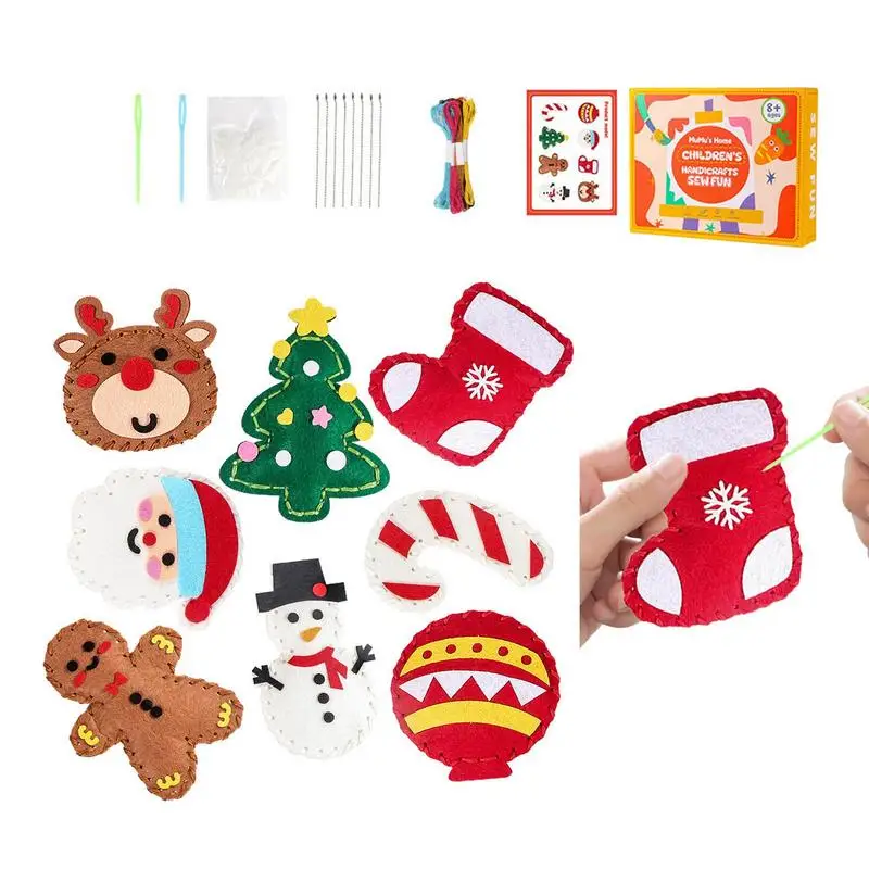 Kerstman Naaien Vilt Knuffel Kerst Naaien Knuffel Kits Voor Kinderen Beginners Sneeuwpop Elanden Naaien Kids Kunst Kerstcadeaus