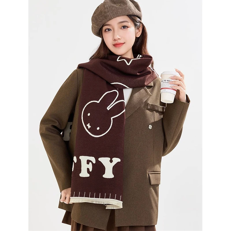 

Miffy Scarf Fashionable Warm Autumn Winter Protect Neck Cartoon Clothing Accessories High Quality Birthday Holiday Gifts