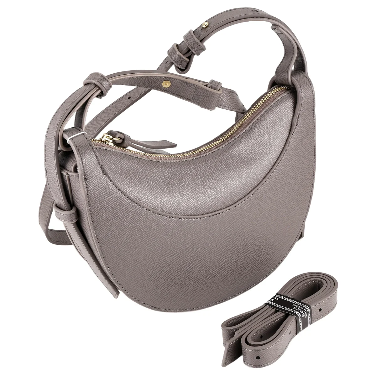 Versatile Casual Crescent Bag Saddle Bag Fashionable Handbag Shoulder Bag Large Capacity Messenger Bag Gray