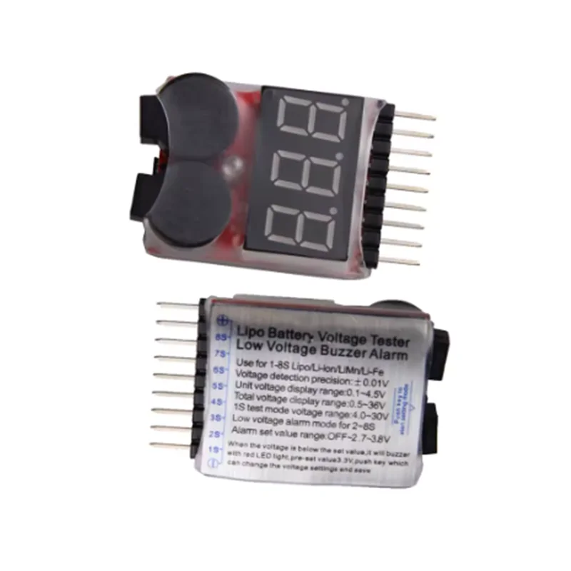 1/5 шт. 1-8S Lipo/Li-ion/Fe RC вертолет самолет лодка и т. д. напряжение батареи 2 в 1 тестер низковольтный зуммер сигнализация