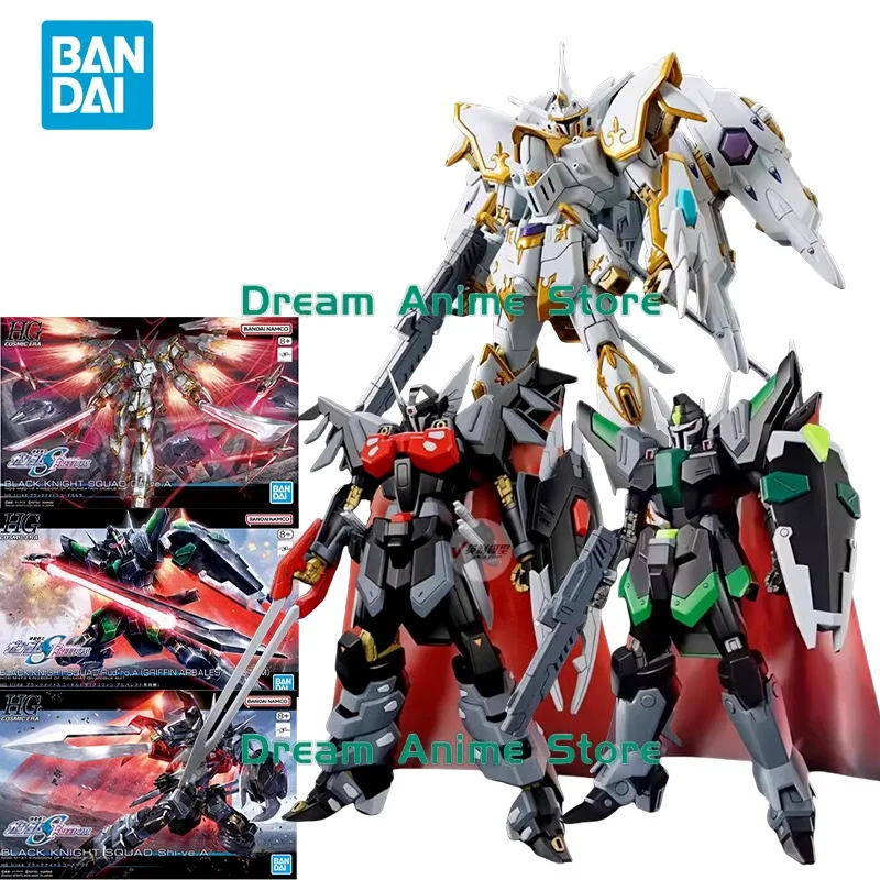 Bandai Original GUNDAM Anime Model HG 1/144 BLACK KNIGHT SQUAD Ca-re.A Shi-ve.A Rud-ro.A Action Figure Toys Gifts for Children