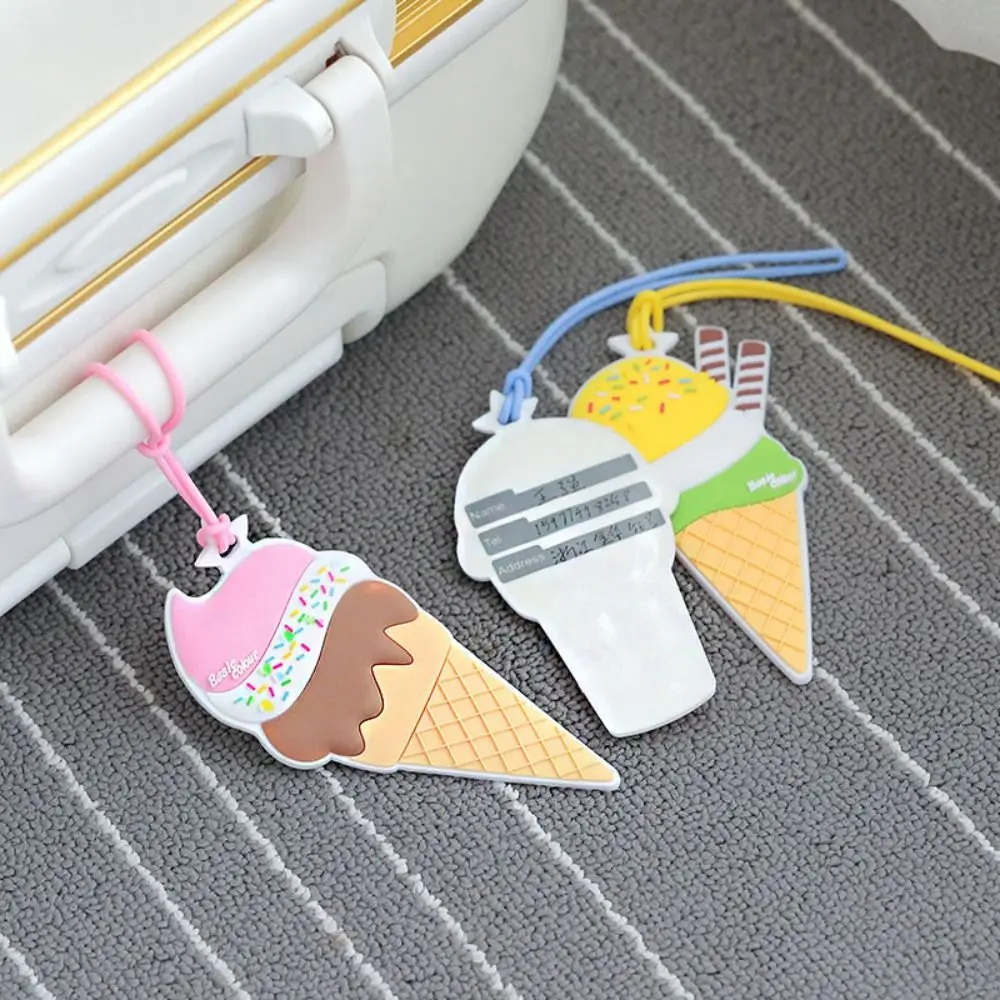 Boarding Pass Ice Cream Luggage Tag PVC Address Label Airplane Suitcase Tag Information Card Aircraft Consignment Card Tag