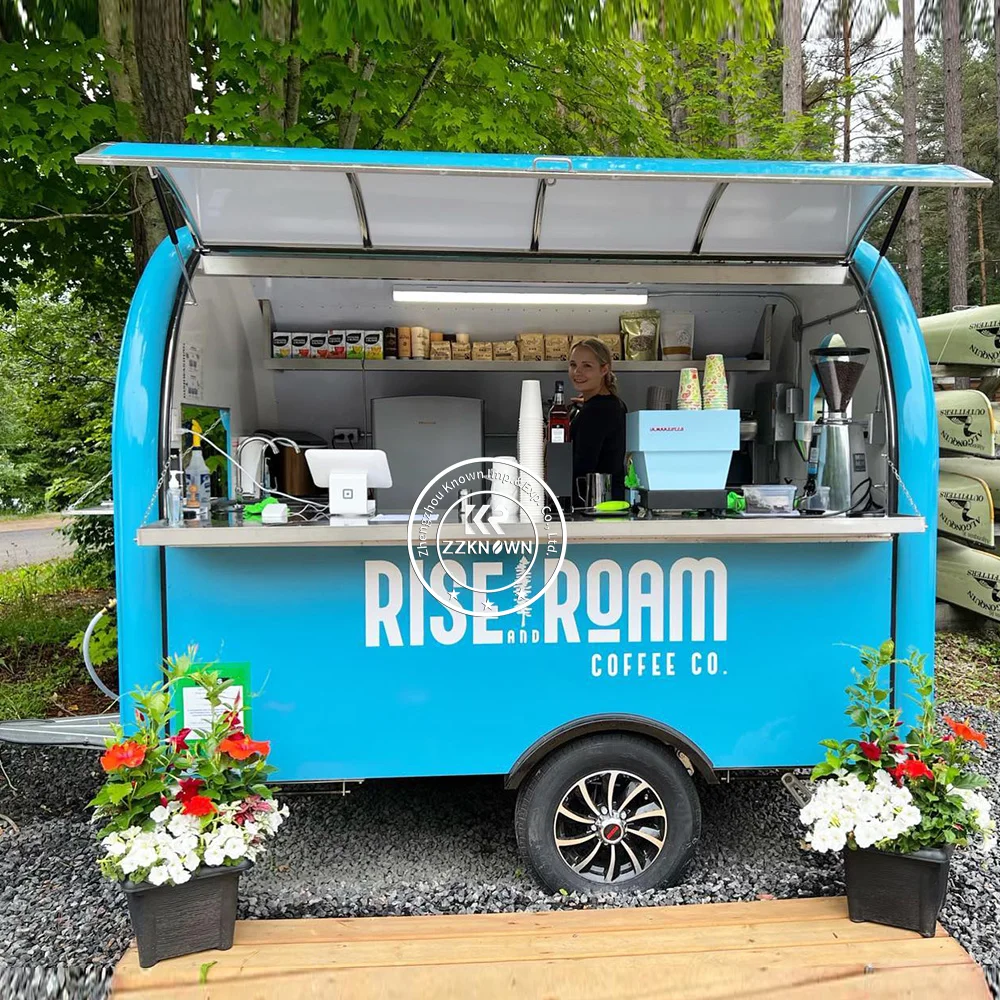 Customized Concession Trailer Mobile Pizza Hot Dog Fast Food Trailer Fully Equipped Kitchen Coffee Ice Cream Food Truck For Sale