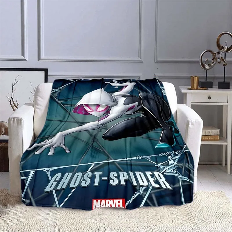 

10 Sizes Cartoon Spider Gwen Pattern Blanket Warm Soft Fluffy Kids and Adult Sofa Bed Throw Blanket Outdoor Travel Camping Sheet