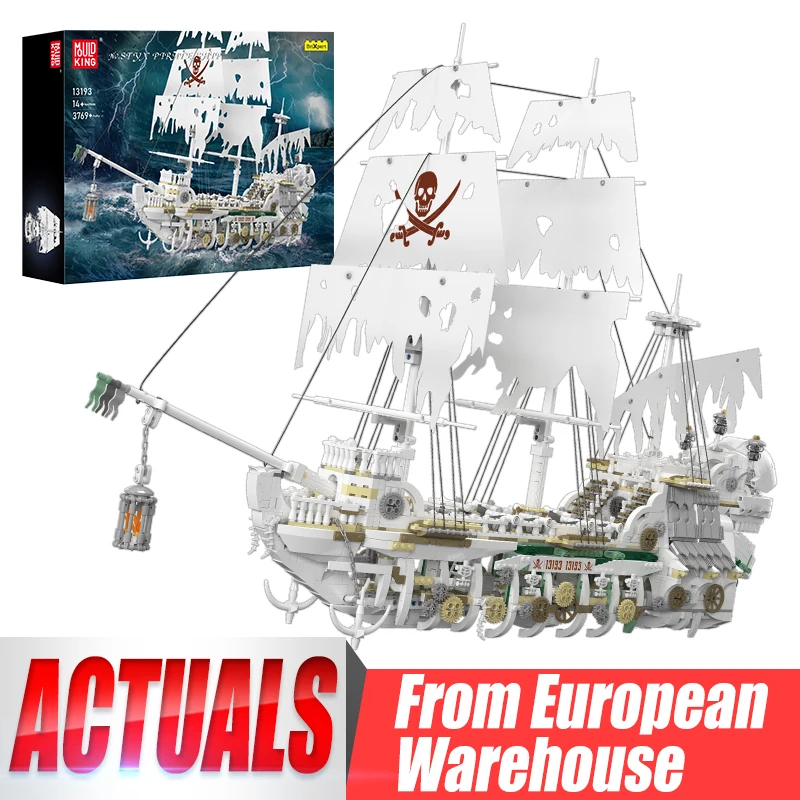 Mould King 13193 Pirate Ship Building Block The MOC Skeleton Pirate Ship Model Toys Assembly Ship Brick Set Kids Christmas Gifts