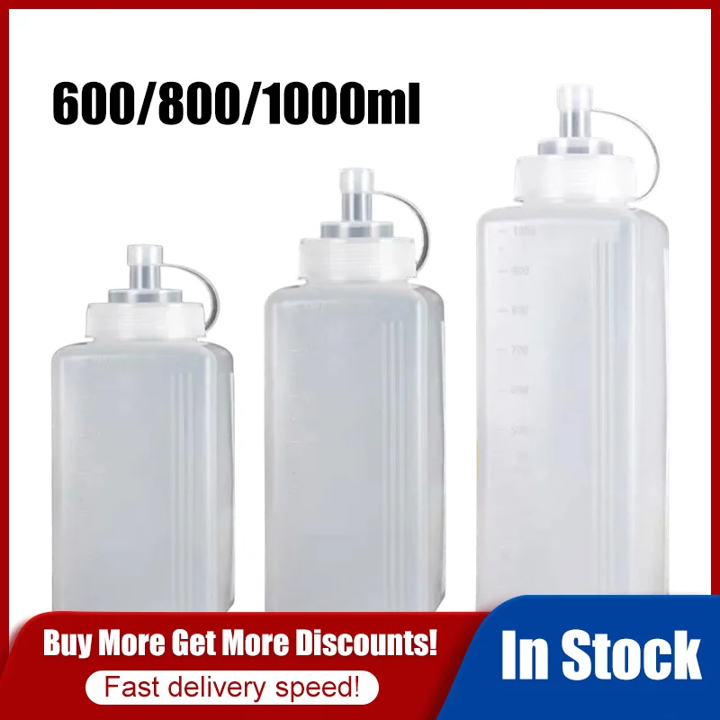 600/800/1000ML Squeeze Sauce Bottles Condiment Dispenser Large Mouth Dustproof Kitchen Seasoning Salad Sauce Olive Oil Bottle