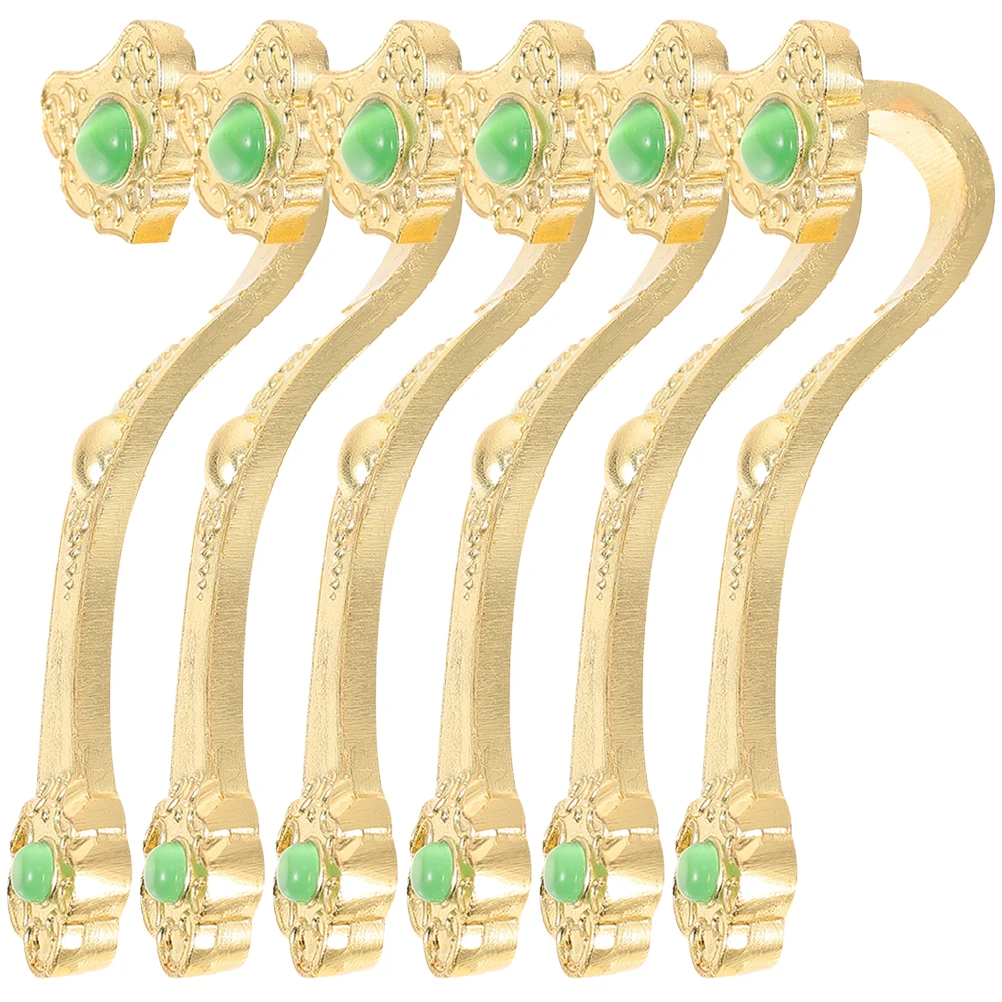 

6pcs Ornaments Home Decor Alloy Ruyi Decor Chinese Style Metal Crafts for Living Room Desktop Household