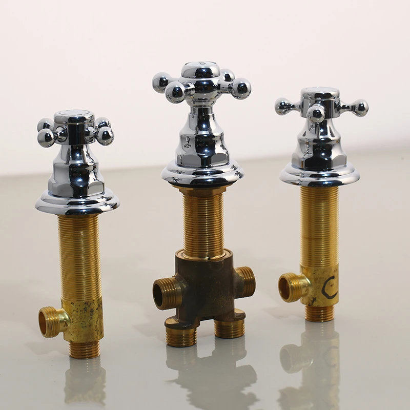 Monite Antique Golden Water Control Valve Bathroom 3 pieces Bidet Faucet Control Mixer Valve Tap Handle Bathroom Accessaries