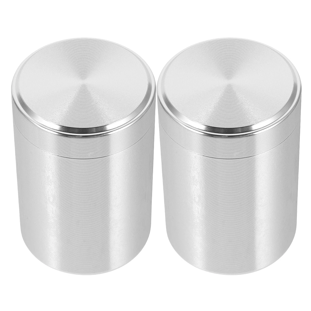 

2 Pcs Titanium Alloy Tea Can Jar Coffee Bean Canister Chinese Style Travel