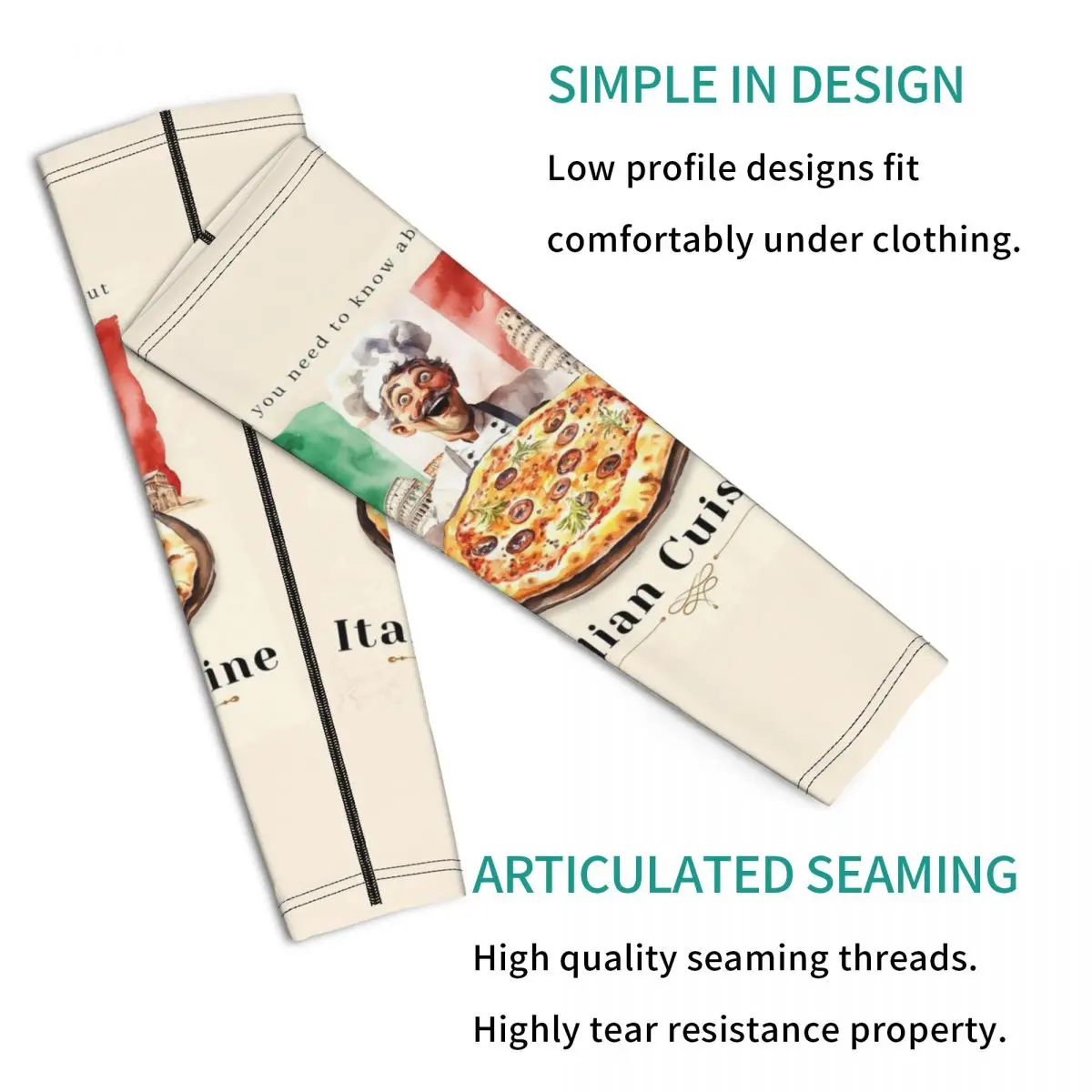 Итальянский флаг, пицца, рукава для мужчин и женщин, защита от солнца и ультрафиолета, татуировка, спортивное охлаждение, езда на велосипеде