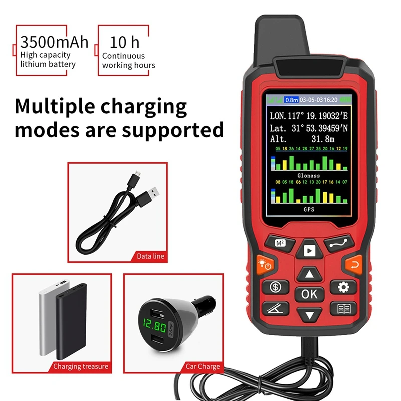 DTA6 GPS Handheld Land Area Meter, Auto Tracking Instrument for Surveying, Lake, Length Measurement Device