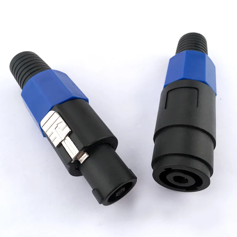 

10pcs Speaker Connector Locking Plug and Socket 4 Pin Male Docking connector Compatible Audio Adapter blue