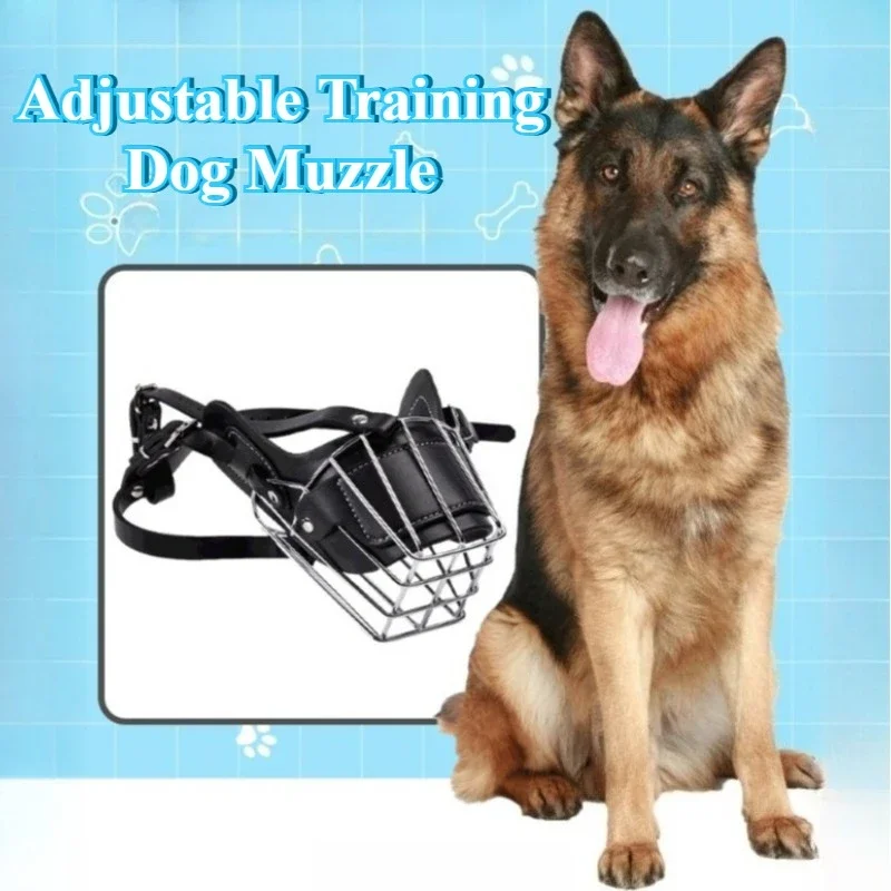 Bozal Transpirable para Perros, Bozal Ajustable Anti-Mordidas Tipo Canasta para Perros Medianos y Grandes, Protector Bucal para Entrenamiento, Protección para Mascotas al Aire Libre