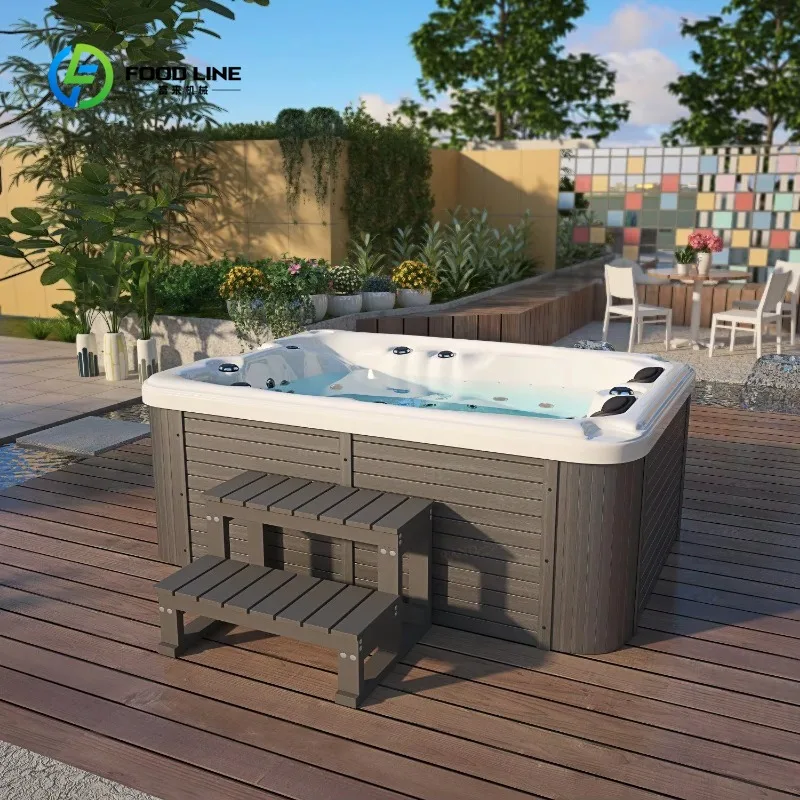 Customized Acrylic Outdoor Swimming Pool Whirlpool Hot Water Hydrotherapy Massage Tub Backyard Swimming SPA Hot Tub 5-6 People