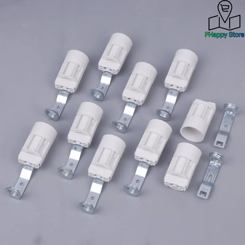 10 Pcs Candelabra Socket E14 Bracket Lamp Holder Lighting Base Zinc Alloy Sockets Bulb Holder With Bracket For Crystal Lamps