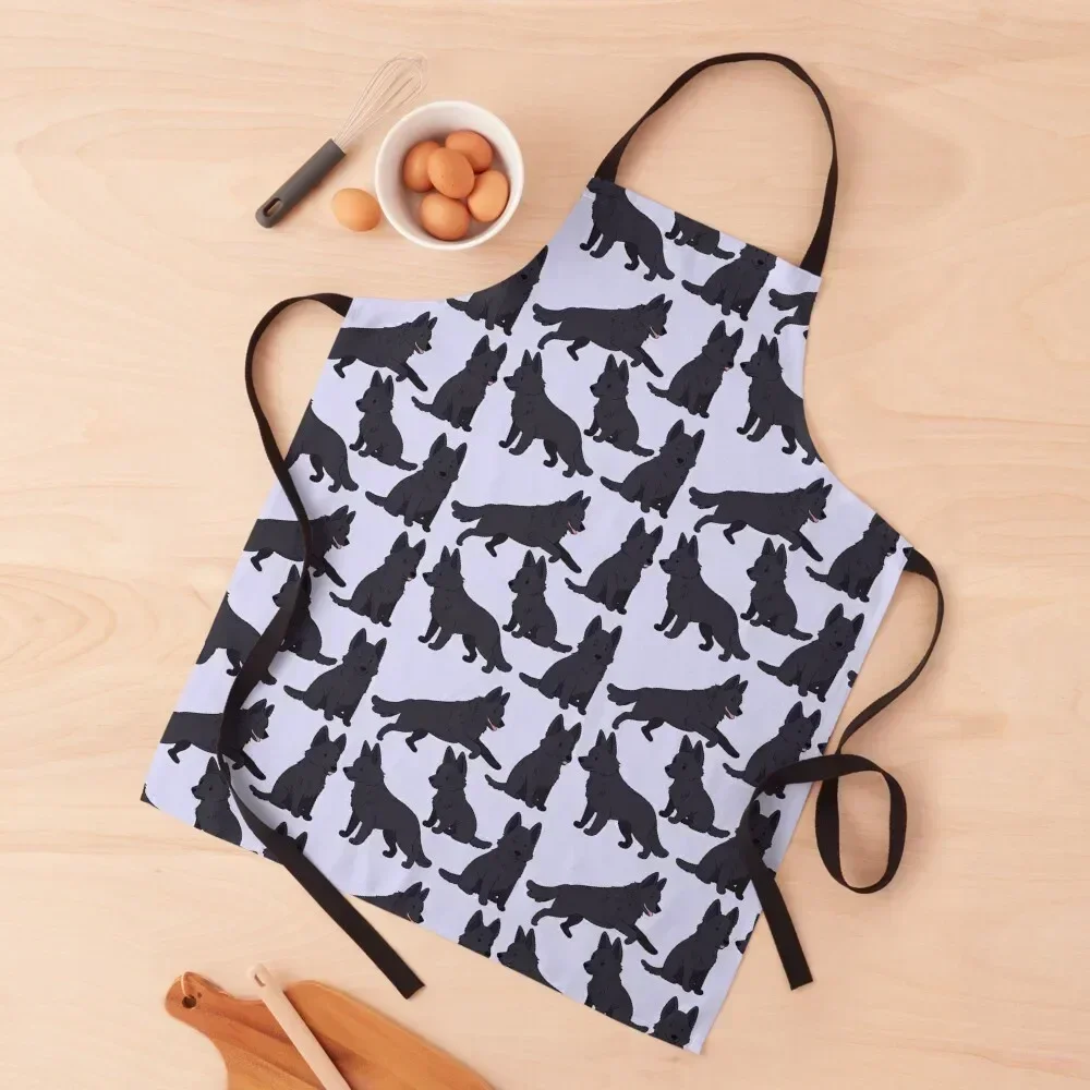 

Cute black german shepherd pattern Apron Barber bib work gowns for women cleaning Ladies Apron
