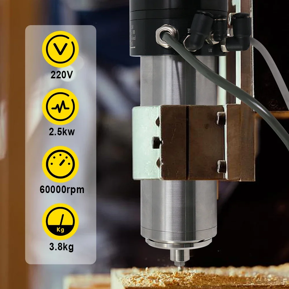 

New 2.5kw 220V 2000HZ 60000RPM T11 hilt Water-cooled automatic tool changer spindle for cnc