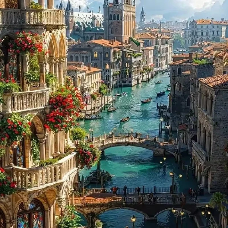 

Venice Canal Jigsaw Puzzle 500/1024PCS Travel Scene Focus Activity Leisure Time Gift