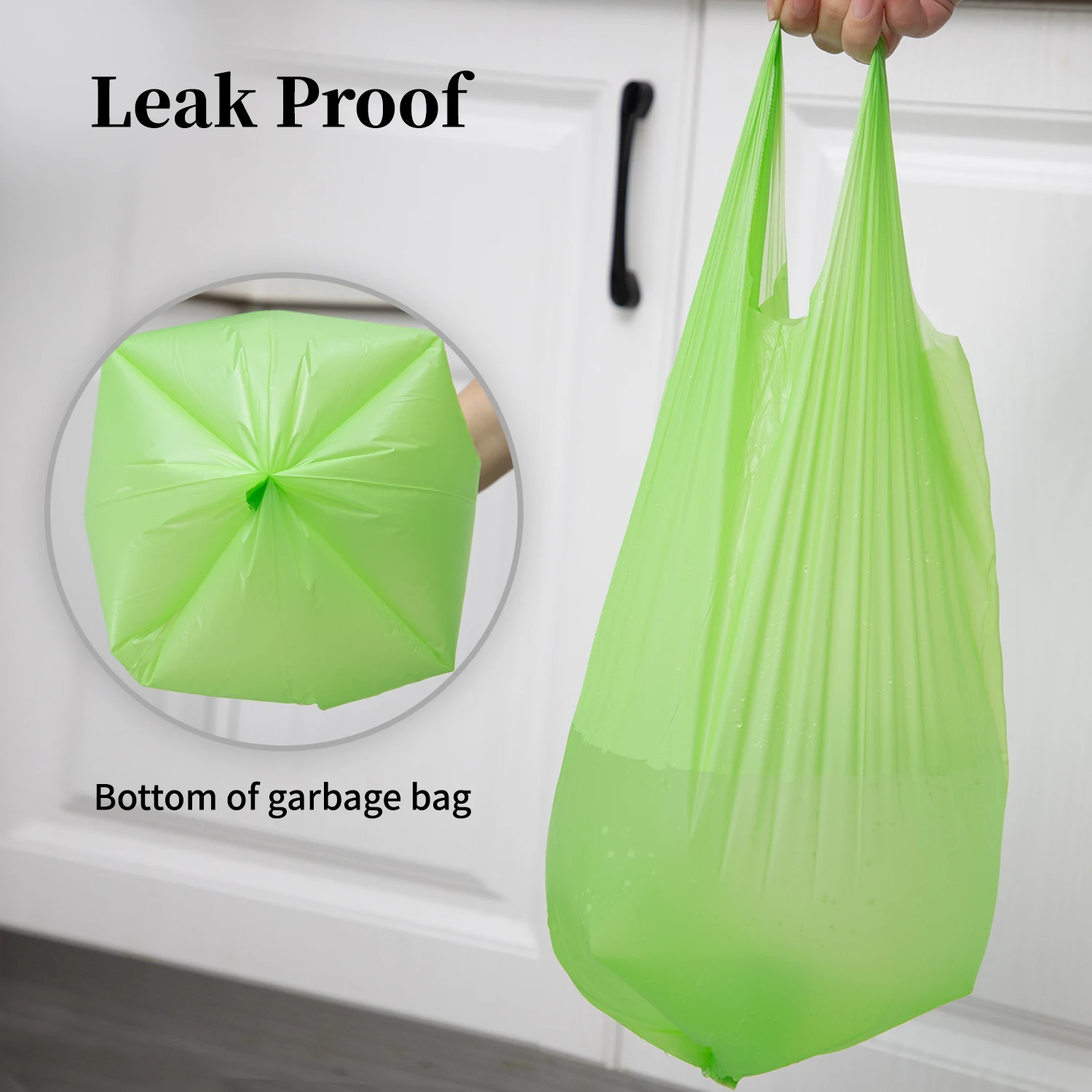 Compostable Trash Bags, 13 Gallon, 100% Compost Waste Bags for Kitchen Bathroom Office