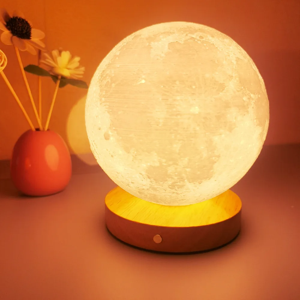 

Светильник-ночник Moon Lamp с сенсорным управлением, вращающийся, для прикроватной тумбочки, стола, с зарядкой, для создания атмосферы, для сада, для улицы