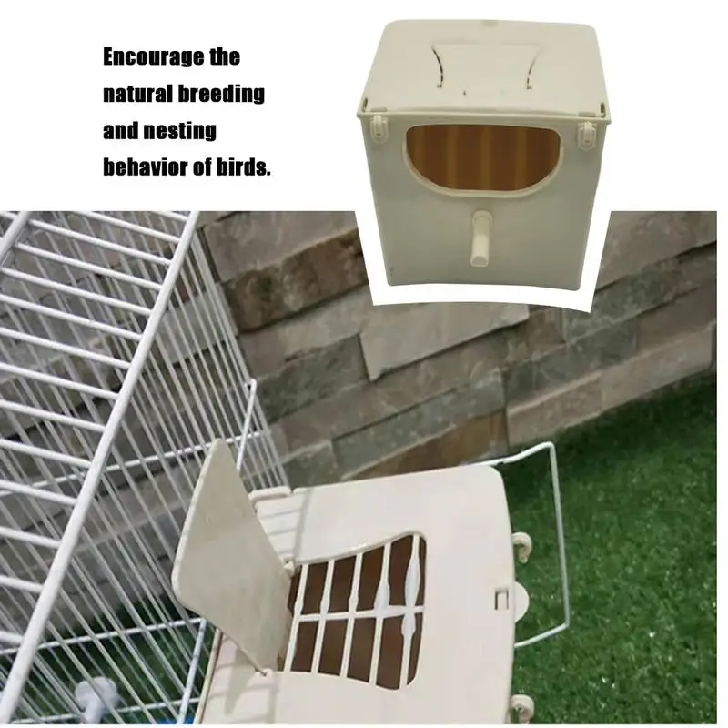 Bird Nest Box Bird Cage Mount Nesting Box Plastic Bird House Breeding Mating Box For Budgie Lovebirds Cockatiel Parrot Parakeet