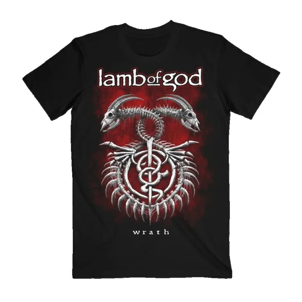 

2025 hot-selling summer cotton lamb of god skull heavy garbage core T-shirt men's street wear