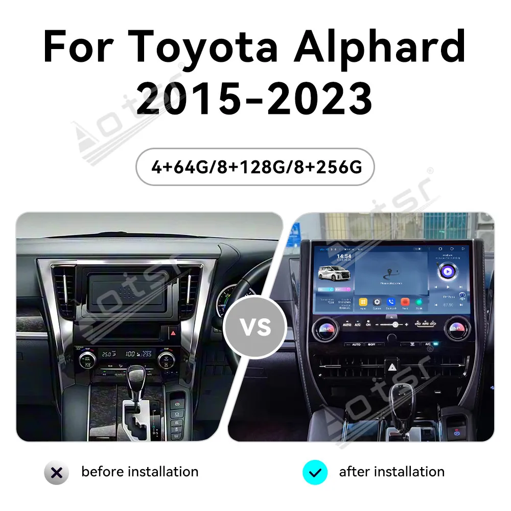 

14.6'' Android 13 For Toyota Alphard 2015-2023 Right-Hand Drive Car GPS Navigation CarPlay HD Touch Screen Head Unit Multimedia