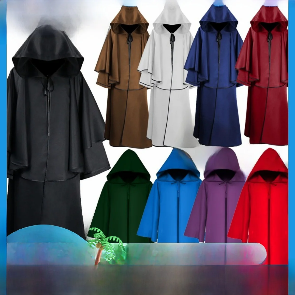 

Medieval Wizard Robe Costume Scary Escape Room Performance Outfit Polyester Material Women's Traditional Chinese Clot...
