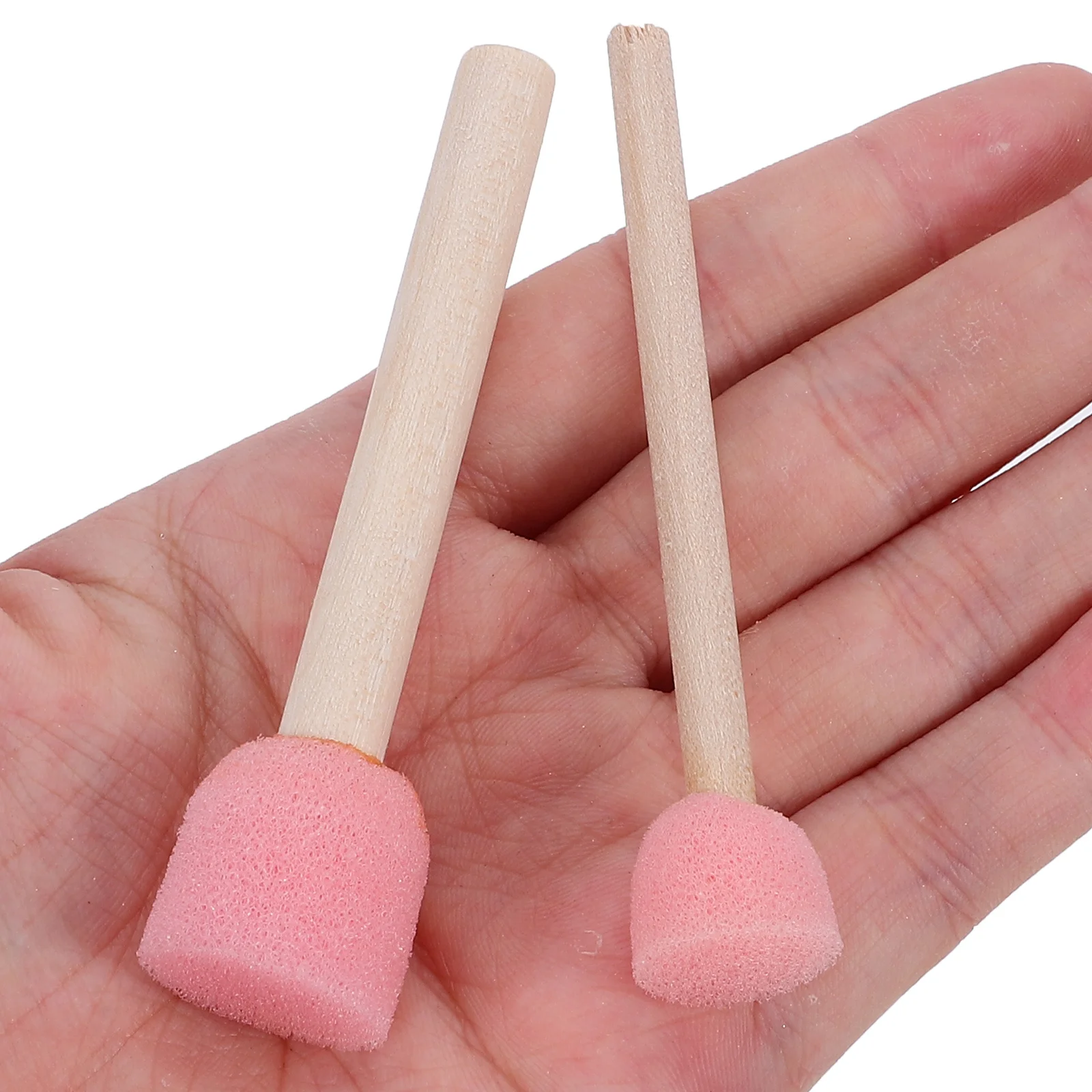 

25pcs Children Sponge Paint Brushes Set 5 Size Round Painting Tools For Kids Wood Handle Craft Art Supplies - Reusable