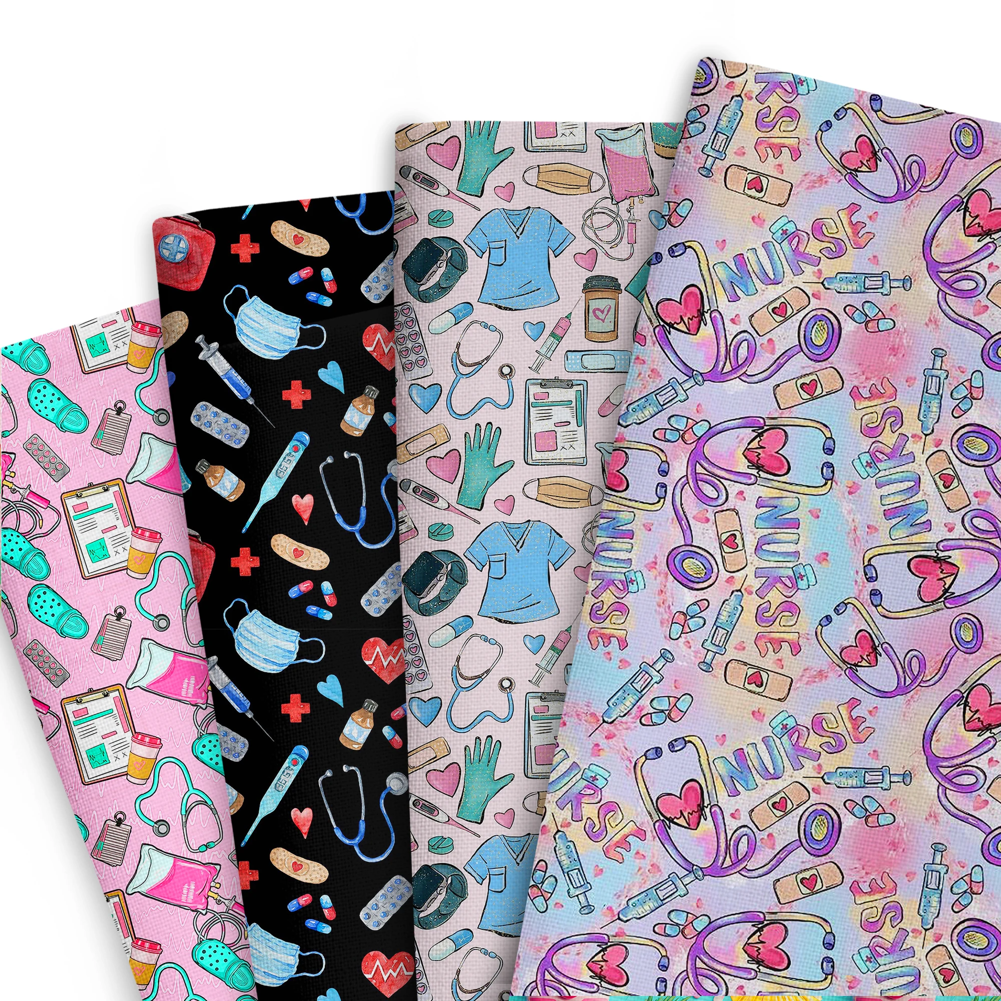 50*145cm Patchwork Stethoscope Health Cotton Fabric For Tissue Sewing Quilting Fabrics Needlework Material DIY Handmade